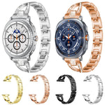xDfind X-Shaped Single Row Diamond Metal Watch Band, For Samsung Galaxy Watch Ultra/Ultra 2025, For Samsung Galaxy Watch8 / 8 Classic, For Samsung Galaxy Watch 7 / 6 / 5 / FE