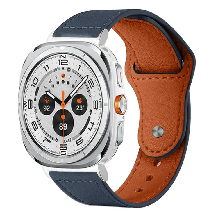 xDfind Rivet Buckle Genuine Leather Watch Band, For Samsung Galaxy Watch Ultra / Ultra 2025, For Samsung Galaxy Watch8 / 8 Classic