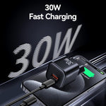 USAMS CC263 30W GaN USB-C / Type-C, USB Dual-port Mini Fast Charger, CC263