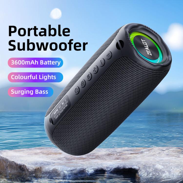 Zealot MP2 20W Portable Outdoor RGB Bluetooth Speaker, without Microphone(Blue), without Microphone(Camouflage), without Microphone(Black)