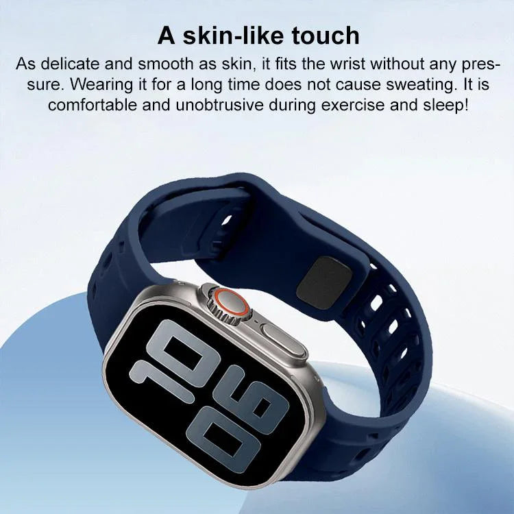 Shark Texture Holes Silicone Watch Band, For Apple Watch 46mm / 49mm / 45mm / 44mm