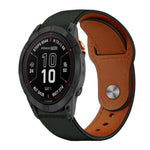 xDfind Rivet Buckle Genuine Leather Watch Band, For Garmin Fenix 8/7X/6X/5X 26mm, For Garmin Fenix 8/7/6/5 22mm