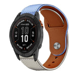 xDfind Rivet Buckle Genuine Leather Watch Band, For Garmin Fenix 8/7X/6X/5X 26mm, For Garmin Fenix 8/7/6/5 22mm