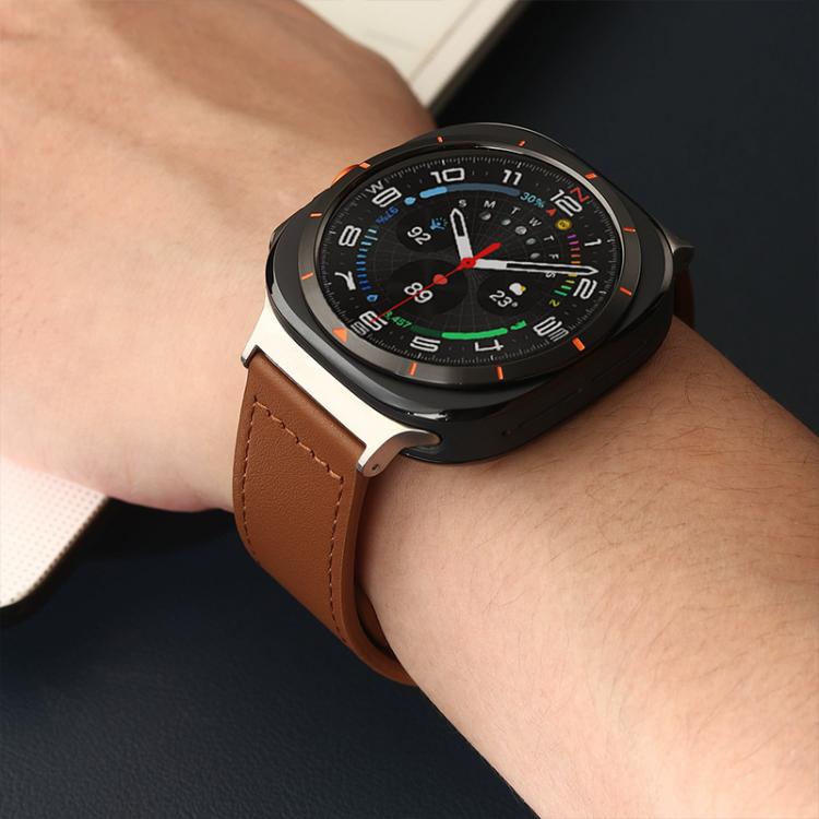 xDfind Rivet Buckle Genuine Leather Watch Band, For Garmin Fenix 8/7X/6X/5X 26mm, For Garmin Fenix 8/7/6/5 22mm