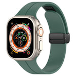 xDfind  Flat Head Groove Folding Black Buckle Silicone Watch Band, For Apple Watch 42 / 44 / 45 / 46 / 49mm, For Apple Watch 38 / 40 / 41 / S10 42mm