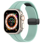 xDfind  Flat Head Groove Folding Black Buckle Silicone Watch Band, For Apple Watch 42 / 44 / 45 / 46 / 49mm, For Apple Watch 38 / 40 / 41 / S10 42mm