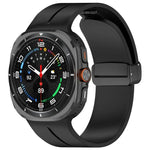 xDfind  Flat Head Groove Folding Black Buckle Silicone Watch Band, For Samsung Galaxy Watch Ultra / Ultra 2025