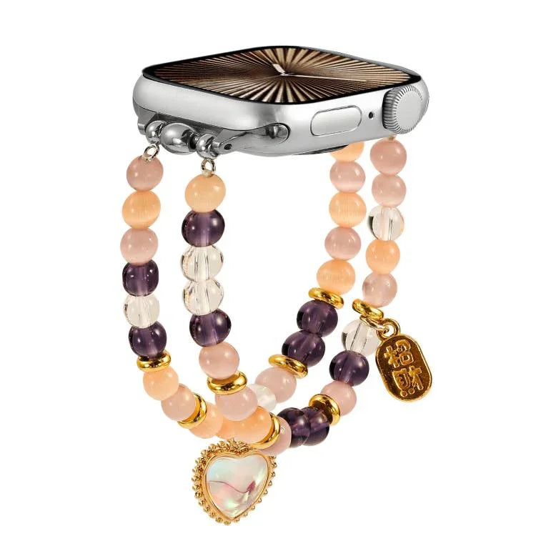 Cat Eyes Stone Beads Bracelet Watch Band, For Apple Watch 46mm / 49mm / 45mm / 44mm, For Apple Watch 42mm / 41mm / 40mm / 38mm
