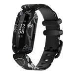xDfind Black Buckle Painting Integrated Silicone Watch Band, For Fitbit Ace 3 / Inspire2
