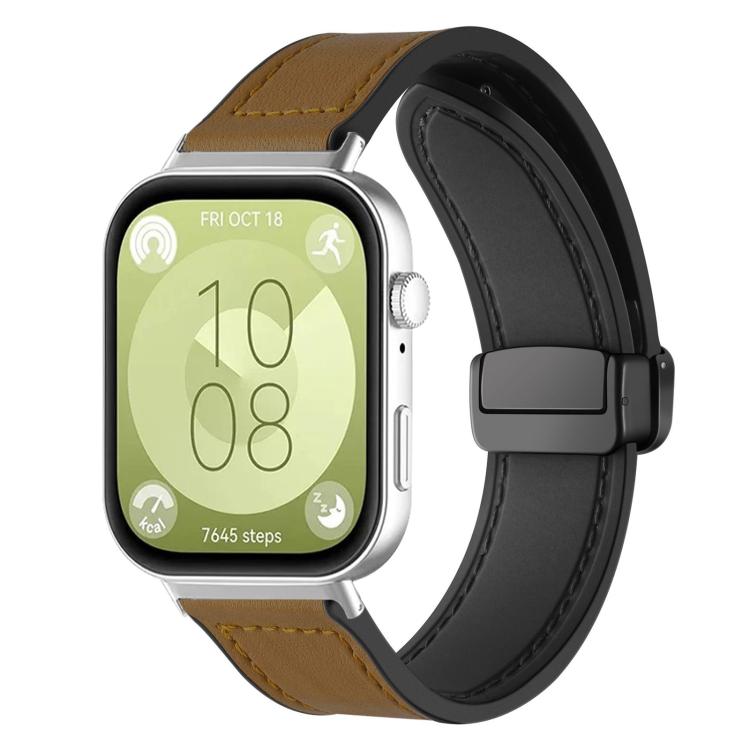 xDfind Crazy Horse Pattern Silicone Skin Magnetic Buckle Watch Band, For Huawei Watch Fit4 Pro / Fit4 / Fit3, For Huawei Watch D2