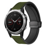 xDfind Crazy Horse Pattern Silicone Skin Magnetic Buckle Watch Band, For Garmin Fenix 8 / 7X / 6X / 5X 26mm, For Garmin Fenix 8 / 7 / 6 / 5 22mm