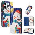Christmas Series Buckle Leather Phone Case with Hand Strap, For iPhone 17e / 16e, For iPhone 17 Pro Max, For iPhone 17 Pro, For iPhone 17, For iPhone Air, For iPhone 16 Pro Max, For iPhone 16 Pro, For iPhone 16 Plus