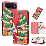 Christmas Series Buckle Leather Phone Case with Hand Strap, For iPhone 17e / 16e, For iPhone 17 Pro Max, For iPhone 17 Pro, For iPhone 17, For iPhone Air, For iPhone 16 Pro Max, For iPhone 16 Pro, For iPhone 16 Plus