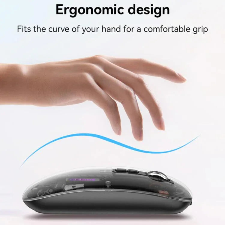 Yesido KB29 Transparent Bluetooth Dual Mode Wireless Mouse, KB29 (White), KB29 (Black)