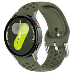 xDfind Silver Buckle Silicone Sport Watch Band, For Samsung Galaxy Watch 7 / 6 / 5 / FE