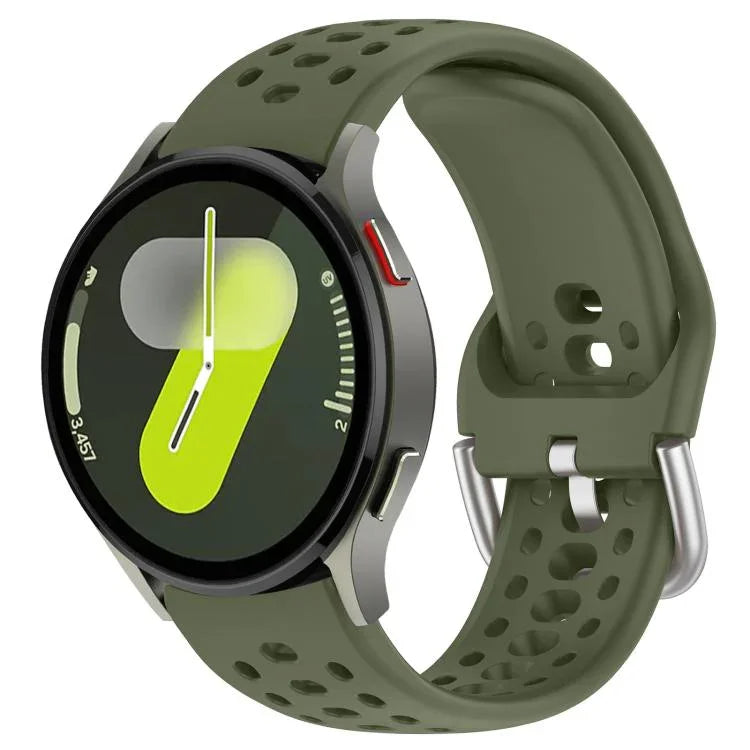 xDfind Silver Buckle Silicone Sport Watch Band, For Samsung Galaxy Watch 7 / 6 / 5 / FE