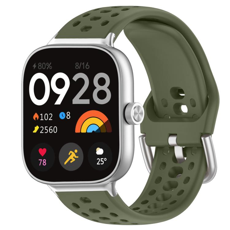 xDfind Silver Buckle Silicone Sport Watch Band, For Xiaomi Band 10 Pro / 9 Pro / Redmi Watch 6, For Redmi Watch 3 Active / Watch 3 Lite, For Redmi Watch 3