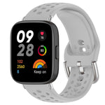 xDfind Silver Buckle Silicone Sport Watch Band, For Xiaomi Band 10 Pro / 9 Pro / Redmi Watch 6, For Redmi Watch 3 Active / Watch 3 Lite, For Redmi Watch 3