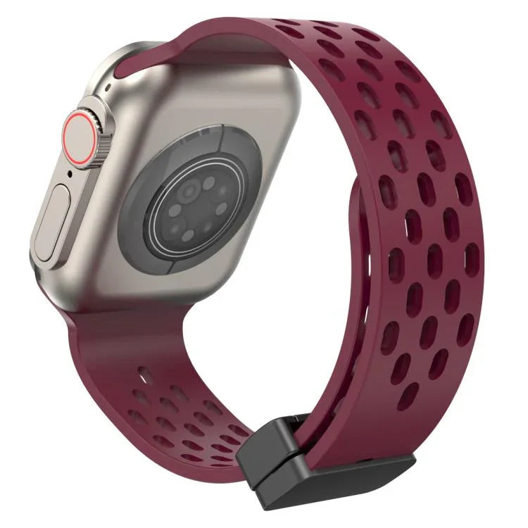 xDfind Magnetic Clasp Silicone Watch Band, For Apple Watch 42 / 44 / 45 / 46 / 49mm, For Apple Watch 38 / 40 / 41 / S10 42mm