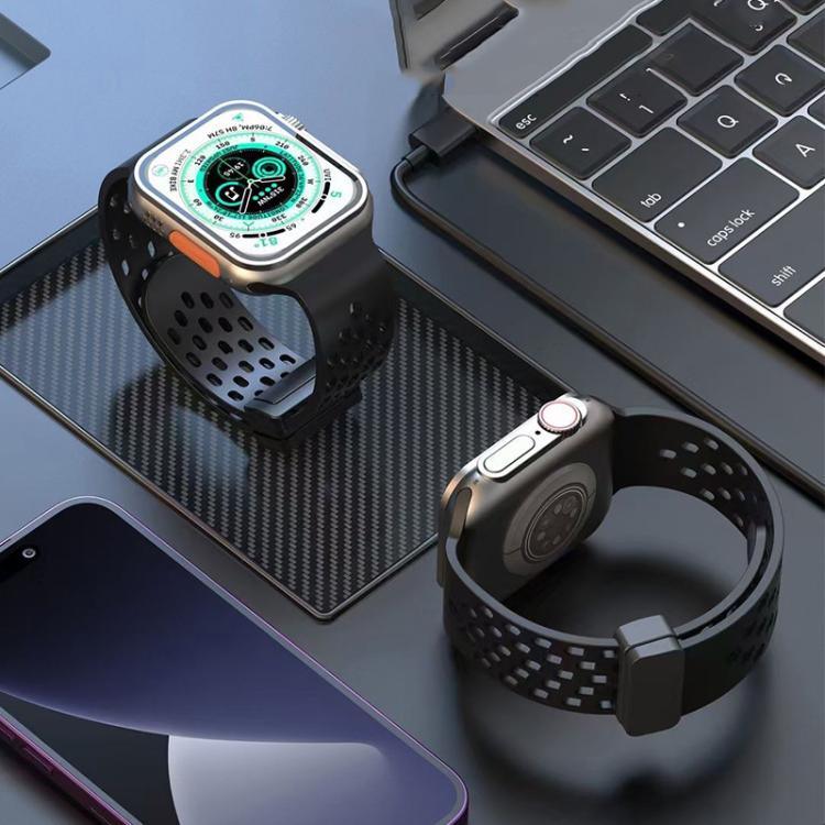 xDfind Magnetic Clasp Silicone Watch Band, For Apple Watch 42 / 44 / 45 / 46 / 49mm, For Apple Watch 38 / 40 / 41 / S10 42mm