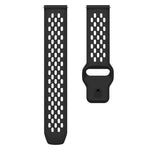 xDfind Flat Head Breathable Hole Black Buckle Silicone Watch Band, 20mm, 22mm