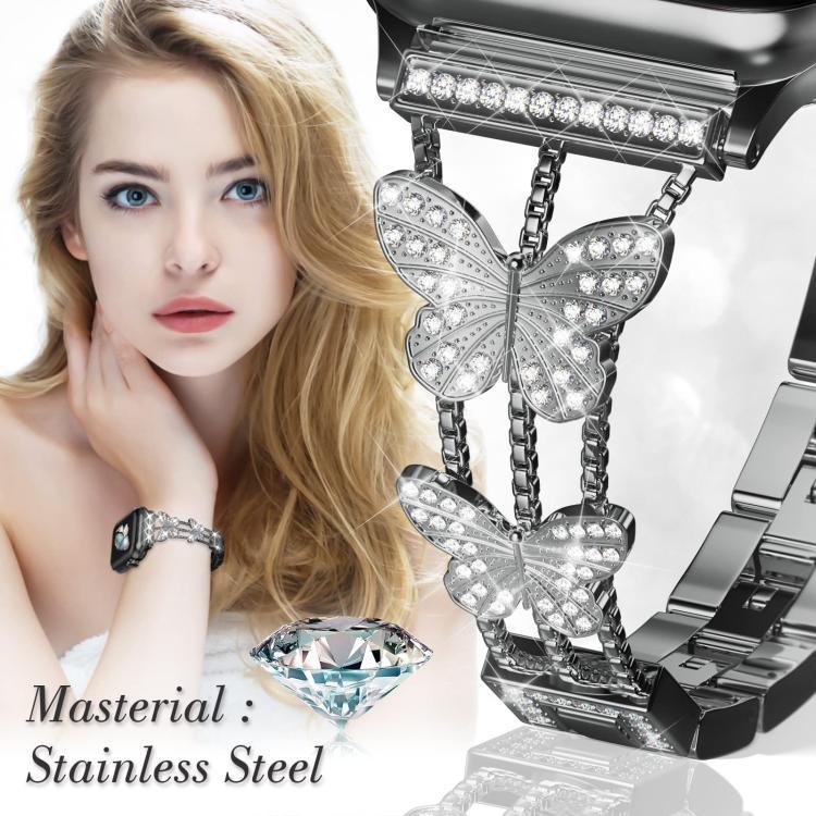 xDfind Butterfly-shaped Diamond Metal Watch Band, For Apple Watch 42 / 44 / 45 / 46 / 49mm, For Apple Watch 38 / 40 / 41 / S10 42mm