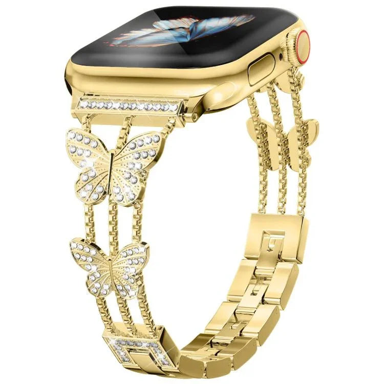 xDfind Butterfly-shaped Diamond Metal Watch Band, For Apple Watch 42 / 44 / 45 / 46 / 49mm, For Apple Watch 38 / 40 / 41 / S10 42mm