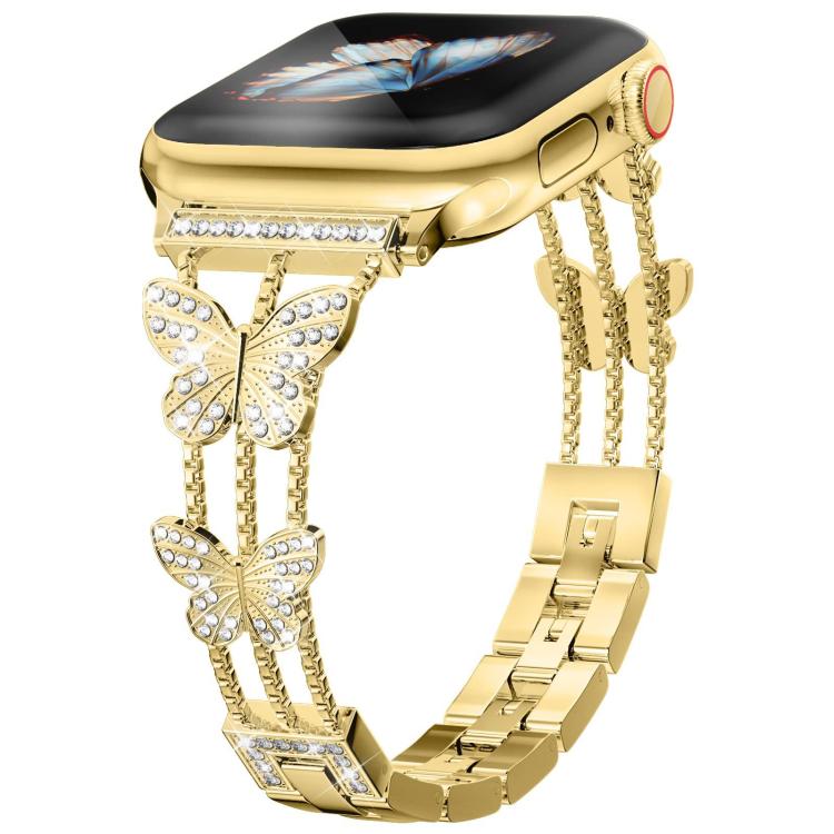 xDfind Butterfly-shaped Diamond Metal Watch Band, For Apple Watch 42 / 44 / 45 / 46 / 49mm, For Apple Watch 38 / 40 / 41 / S10 42mm