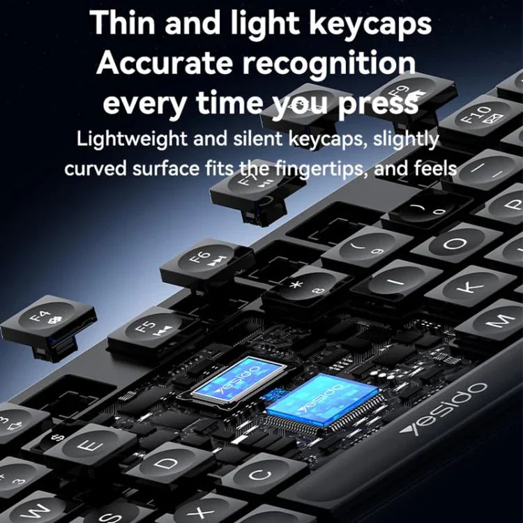 Yesido KB42 2.4G Business Wireless Keyboard Mouse Set, Arabic Version, English Version