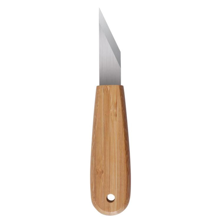 Long Blade Bevel Pointed Hand Carving Knife Utility Knife, Walnut, Bamboo