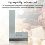 90 Degree Flat Edge Woodworking Square L-shaped Carbon Steel Knife Edge Set Square, 50x40, 75x50, 100x70, 3pcs/Set