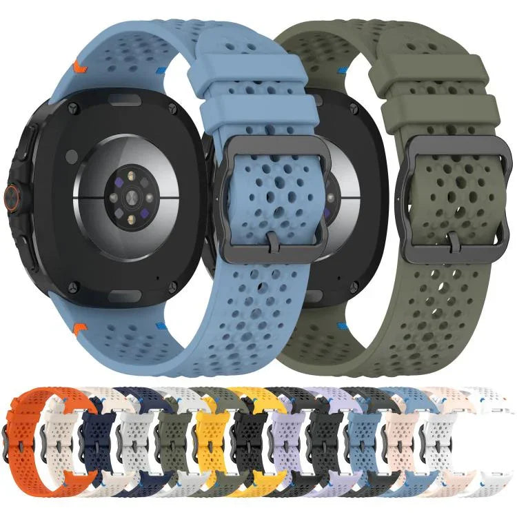 xDfind Ladder Black Buckle Honeycomb Breathable Silicone Watch Band, For Samsung Galaxy Watch8 / Watch8 Classic