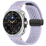 xDfind Magnetic Black Buckle Honeycomb Breathable Silicone Watch Band, For Samsung Galaxy Watch8 / Watch8 Classic