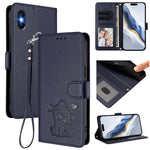 Embossed Heart Cat Leather Phone Case with Hand Strap, For iPhone 11 Pro Max, For iPhone 11, For iPhone 11 Pro, For iPhone X / XS