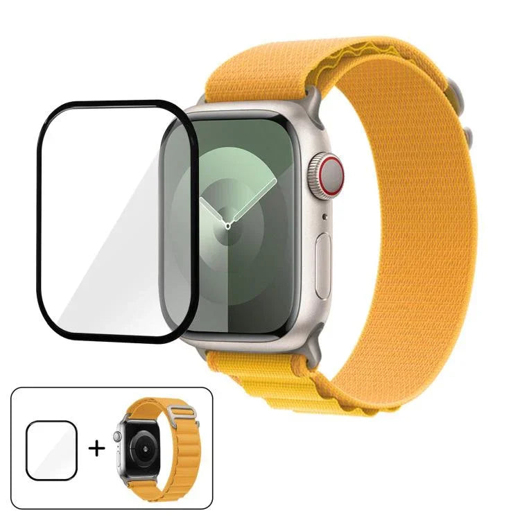 Buckle Loop Nylon Watch Band with 3D Curved Film, For Apple Watch Series 10 42mm
