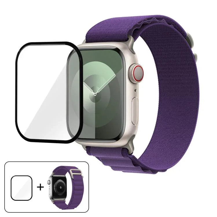 Buckle Loop Nylon Watch Band with 3D Curved Film, For Apple Watch Series 41mm