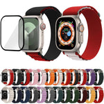 Buckle Loop Nylon Watch Band with 3D Curved Film, For Apple Watch Series 10 42mm