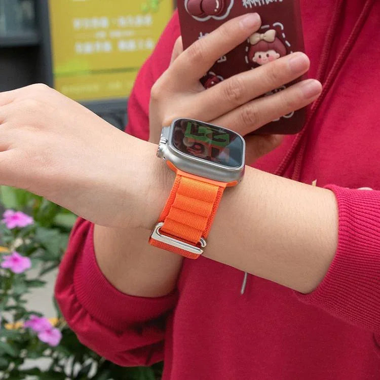 Buckle Loop Nylon Watch Band with 3D Curved Film, For Apple Watch Series 45mm