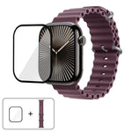 Ocean Silicone Watch Band with 3D Curved Film, For Apple Watch Series 40mm, For Apple Watch Ultra 2 / 1 49mm, For Apple Watch Series 45mm