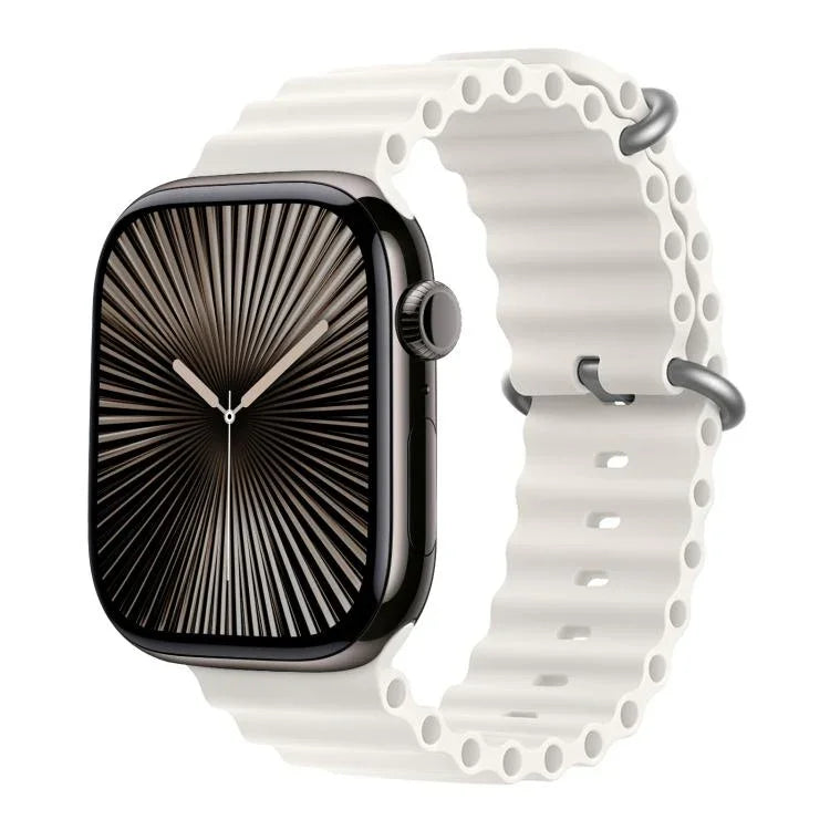 Ocean Silicone Watch Band with 3D Curved Film, For Apple Watch Series 41mm, For Apple Watch Series 38mm, For Apple Watch Series 42mm