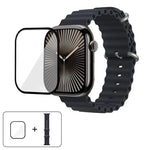 Ocean Silicone Watch Band with 3D Curved Film, For Apple Watch Series 41mm, For Apple Watch Series 38mm, For Apple Watch Series 42mm