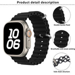 Ocean Silicone Watch Band with 3D Curved Film, For Apple Watch Series 40mm, For Apple Watch Ultra 2 / 1 49mm, For Apple Watch Series 45mm