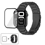 Three Beads Stainless Steel Watch Band with 3D Curved Film, For Apple Watch Series 42mm