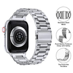 Three Beads Stainless Steel Watch Band with 3D Curved Film, For Apple Watch Series 42mm