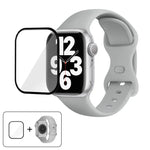 Butterfly Buckle Silicone Watch Band with 3D Curved Film, For Apple Watch Series 10 46mm, For Apple Watch Series 10 42mm, For Apple Watch Series 44mm