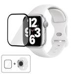 Butterfly Buckle Silicone Watch Band with 3D Curved Film, For Apple Watch Series 41mm, For Apple Watch Series 38mm, For Apple Watch Series 42mm