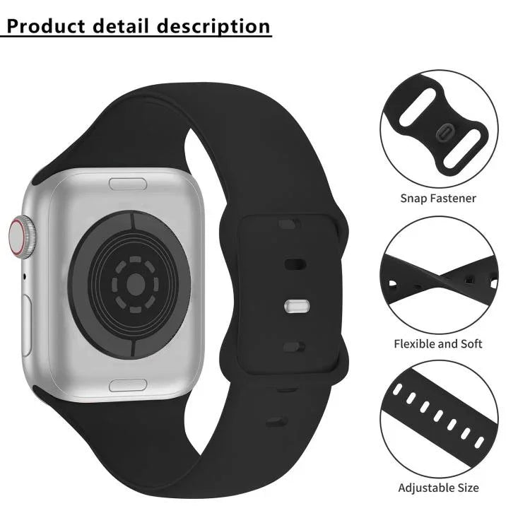 Butterfly Buckle Silicone Watch Band with 3D Curved Film, For Apple Watch Series 40mm, For Apple Watch Ultra 2 / 1 49mm, For Apple Watch Series 45mm
