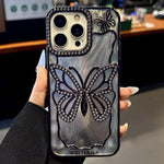 Butterfly Electroplating TPU Phone Case with Epoxy Cardboard, For iPhone 14, For iPhone 14 Pro, For iPhone 14 Pro Max, For iPhone 13 Pro Max, For iPhone 13 Pro, For iPhone 13