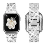 xDfind Bling Diamond Jewelry Metal Watch Band with Case, For Apple Watch Series 10 46mm, For Apple Watch Series 10 42mm, For Apple Watch Series 40mm, For Apple Watch Ultra 2 / 1 49mm, For Apple Watch Series 41mm
