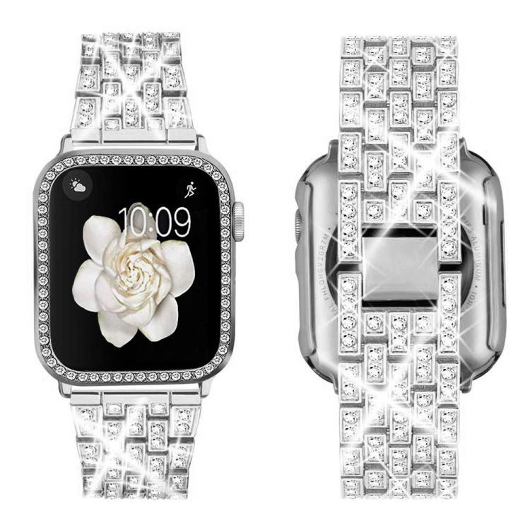xDfind Bling Diamond Jewelry Metal Watch Band with Case, For Apple Watch Series 10 46mm, For Apple Watch Series 10 42mm, For Apple Watch Series 44mm, For Apple Watch Series 40mm, For Apple Watch Ultra 2 / 1 49mm, For Apple Watch Series 45mm            ...
